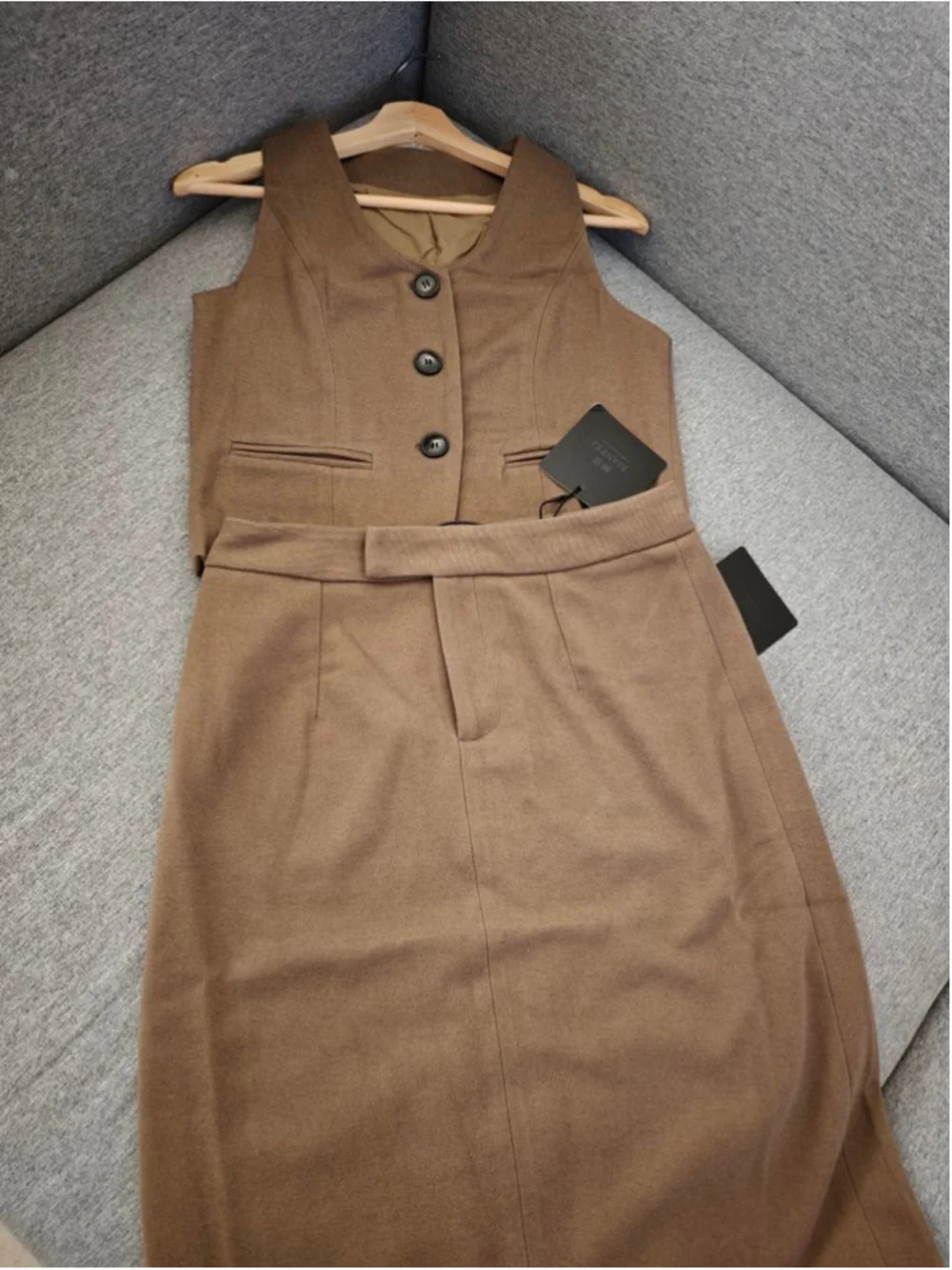 NWT Brown Tailored Two-Piece Set